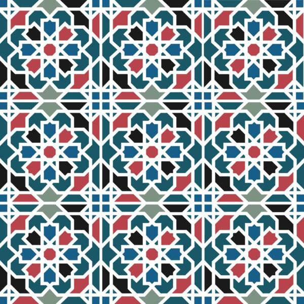 Fliesenaufkleber für Bad Deko u. Küche - Marokkanisch Geometrisch